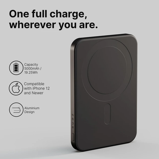 Alt view image 6 of 7 - Magnetic Power Bank 10000mAh, MagSafe Battery Pack Qi2 15W Wireless Charger + 20W USB-C Slim Aluminium Portable Charger for iPhone Air/17/16/15/14/13/12 & AirPods, 12in Cable, Black