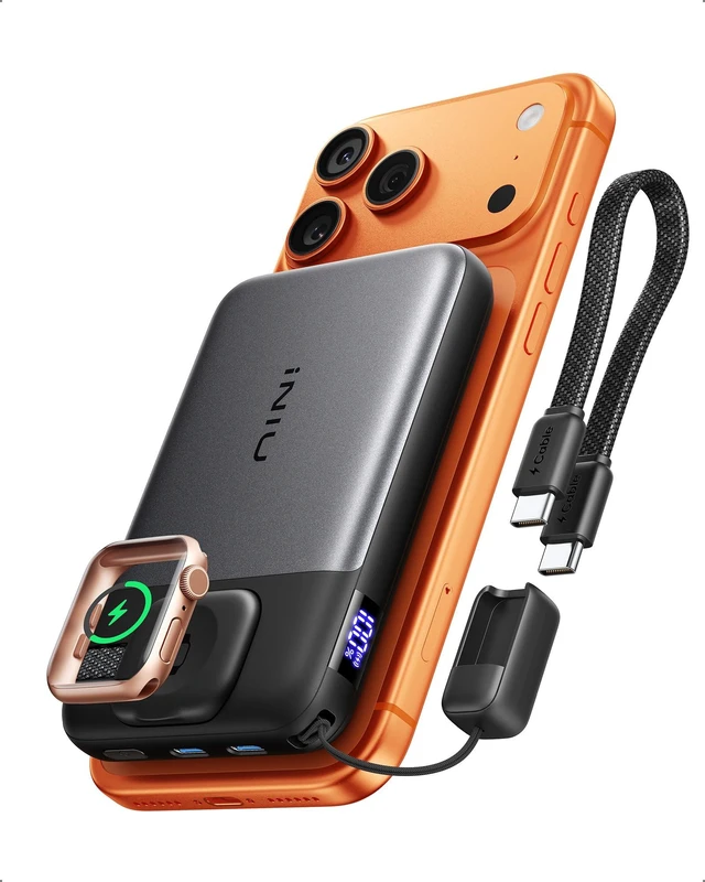 Main image of for Magsafe Qi2.2 25W Portable Charger, 10000mAh Apple Watch Charger | Magnetic 25W & Wired 45W Fast Charging with USB-C Cable, for iPhone 18 - 12 Series, Wireless 5W for Apple Watch S1-S11