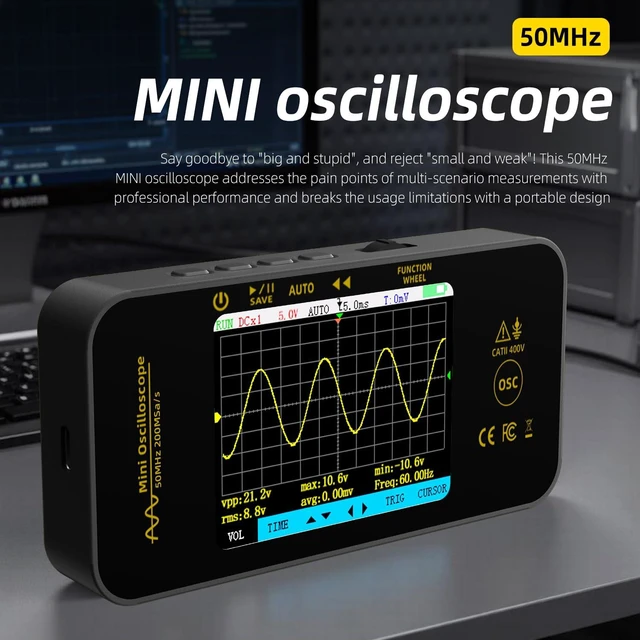 Alt view image 3 of 7 - BSIDE OT5 Handheld Oscilloscope 50MHz Bandwidth Digital Oscilloscope | 3.2'' TFT Display Portable Automotive Oscilloscope 200MSa/s Sampling Rate Trigger Function Auto/Nomal/Single