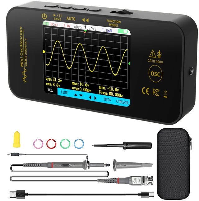 Main image of BSIDE OT5 Handheld Oscilloscope 50MHz Bandwidth Digital Oscilloscope | 3.2'' TFT Display Portable Automotive Oscilloscope 200MSa/s Sampling Rate Trigger Function Auto/Nomal/Single