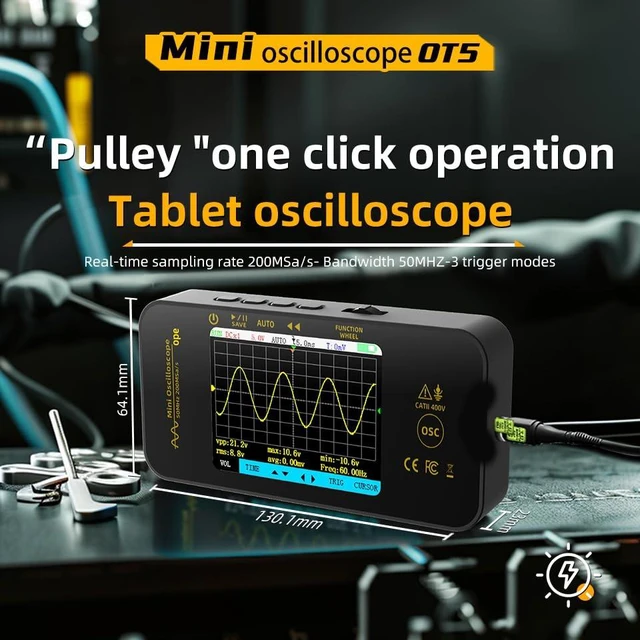 Alt view image 5 of 7 - BSIDE OT5 Handheld Oscilloscope 50MHz Bandwidth Digital Oscilloscope | 3.2'' TFT Display Portable Automotive Oscilloscope 200MSa/s Sampling Rate Trigger Function Auto/Nomal/Single