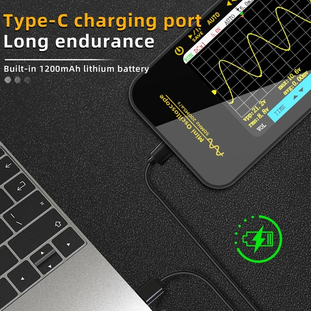 Alt view image 7 of 7 - BSIDE OT5 Handheld Oscilloscope 50MHz Bandwidth Digital Oscilloscope | 3.2'' TFT Display Portable Automotive Oscilloscope 200MSa/s Sampling Rate Trigger Function Auto/Nomal/Single