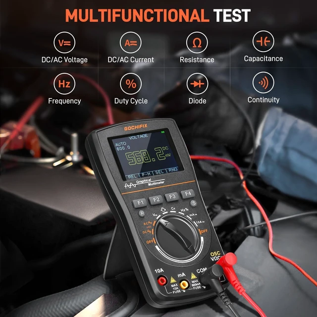Alt view image 4 of 7 - 2-in-1 Handheld Oscilloscope Multimeter, 10MHz 50MSa/s Scope | 6000 Counts High Precision Tester, Portable Design for Quick Electrical Repairs and DIY Electronic Component Diagnostics