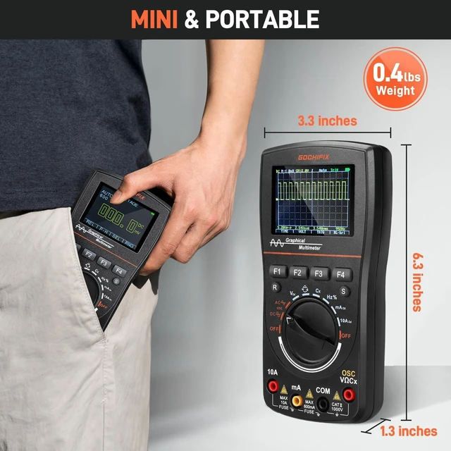 Alt view image 6 of 7 - 2-in-1 Handheld Oscilloscope Multimeter, 10MHz 50MSa/s Scope | 6000 Counts High Precision Tester, Portable Design for Quick Electrical Repairs and DIY Electronic Component Diagnostics