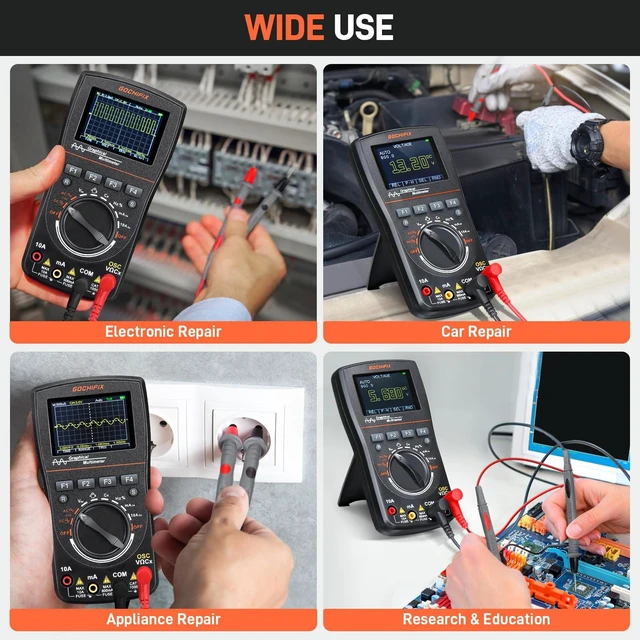 Alt view image 7 of 7 - 2-in-1 Handheld Oscilloscope Multimeter, 10MHz 50MSa/s Scope | 6000 Counts High Precision Tester, Portable Design for Quick Electrical Repairs and DIY Electronic Component Diagnostics