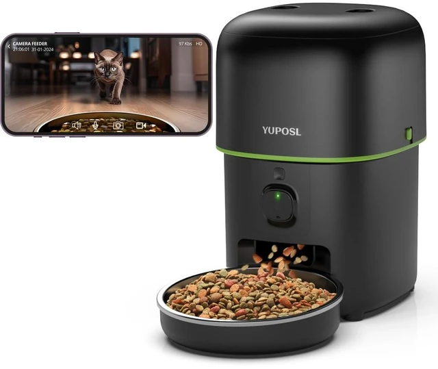 Main image of Automatic Cat Feeder with Camera - 5G WiFi Auto Cat Food Dispenser, 1080P HD Video with Night Vision, 1-15 Meals, 1-99 Portions, 2-Way Audio, Keeps Food Fresh, Timed Pet Feeder Also for Dogs