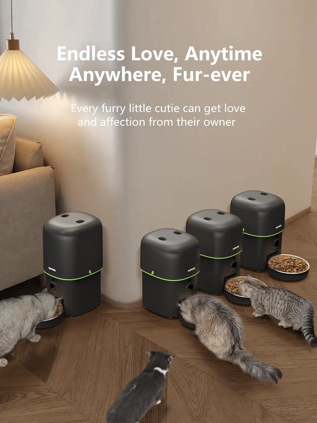 Alt view image 7 of 7 - Automatic Cat Feeder with Camera - 5G WiFi Auto Cat Food Dispenser, 1080P HD Video with Night Vision, 1-15 Meals, 1-99 Portions, 2-Way Audio, Keeps Food Fresh, Timed Pet Feeder Also for Dogs