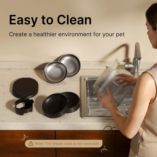 Alt view image 7 of 7 - Automatic Cat Feeder for 2 Cats, Dual Cat Feeder with 5G WiFi APP | Cat Food Dispenser App Control, Timed Precise Feeding, Portion Control, 5L Auto Pet Feeder, Double Stainless, Voice Recorder