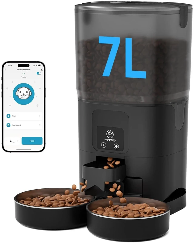 Main image of Automatic Cat Feeder 2 Cats, WiFi Auto Cat Feeder with App, 7L Slow-Feed Cat Food Dispenser for Dry Food, Dual Power Supply Timed Pet Feeder for Cat, 10 Meals/Day, 12 Portions/Meal