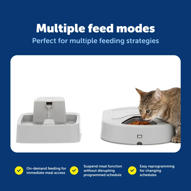 Alt view image 6 of 7 - Automatic Dog Feeder, 5 Meals, 40 oz Capacity, Plastic, for Dry Food, Multiple Pets