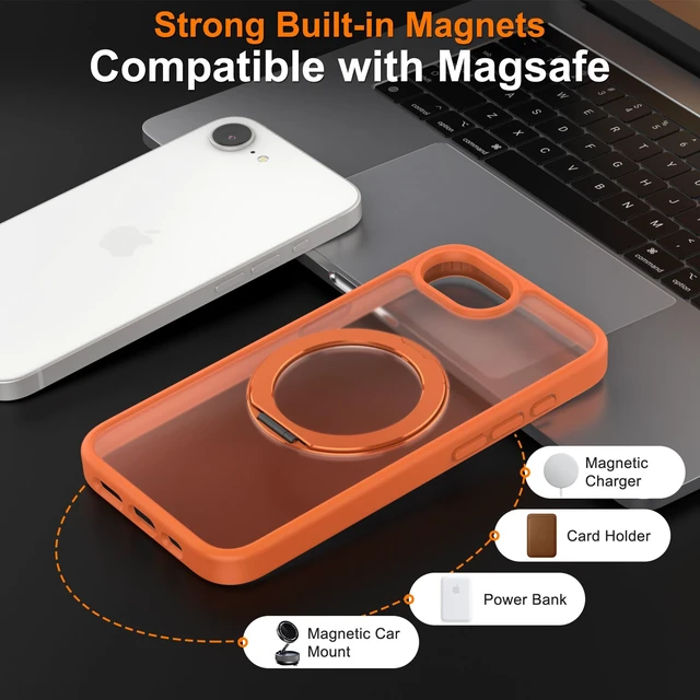 Alt view image 4 of 7 - Shockproof Cover for iPhone 17e / 16e - Orange Frost