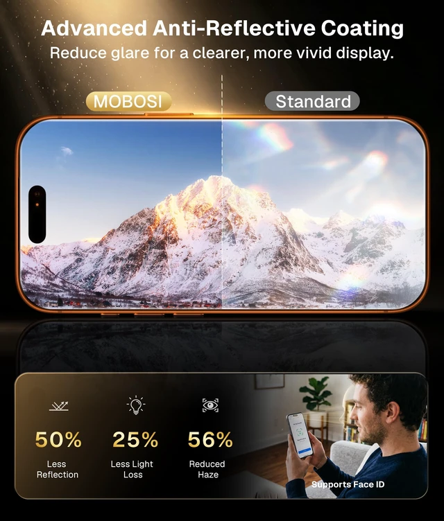 Alt view image 6 of 7 - 3 Pack 9H Glass for iPhone 17 Pro Max Screen Protector | Easy 1-Step Install, 8X Impact Absorption, 9H Tempered Glass, Align Tray, Bubble-Free, Full Coverage, Case-Friendly, HD Clear