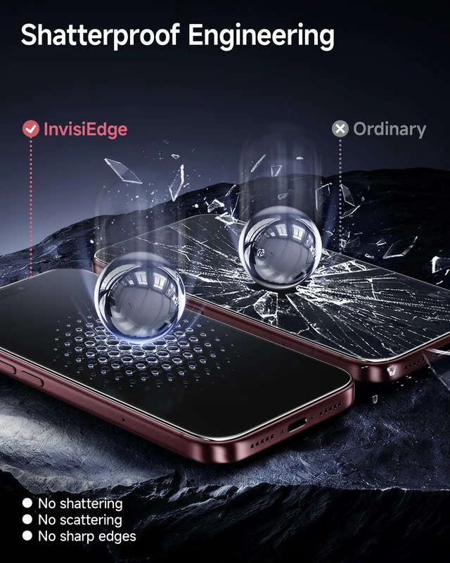 Alt view image 4 of 7 - 2 Pack Tempered Glass for iPhone 18 Pro Max Screen Protector | Full Coverage,3D Rounded Edges, HD Clear, OnePress Bubble-Free Instant Install, Military-Grade Shatterproof