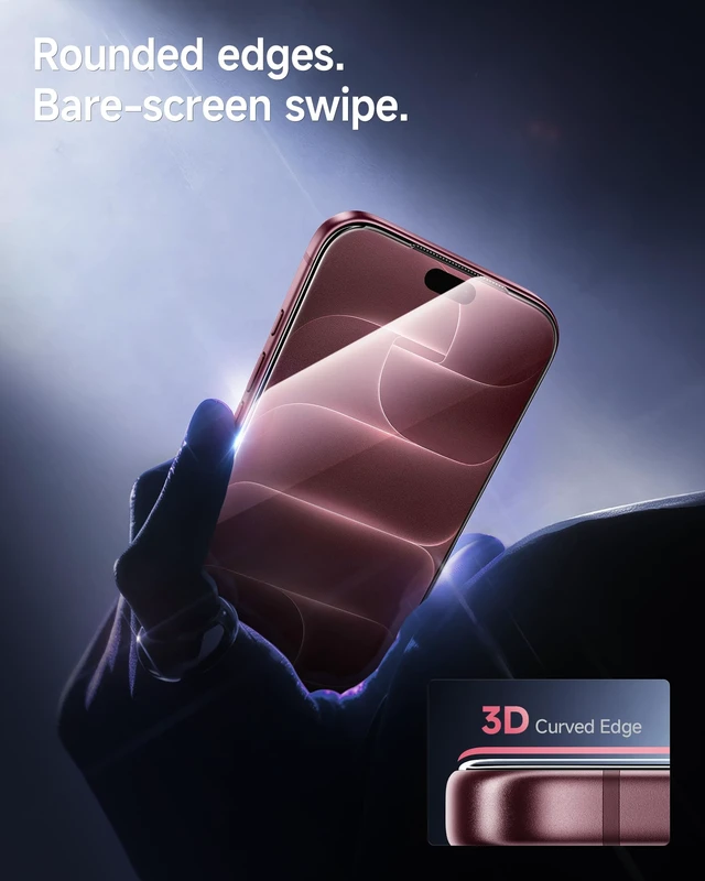 Alt view image 6 of 7 - 2 Pack Tempered Glass for iPhone 18 Pro Max Screen Protector | Full Coverage,3D Rounded Edges, HD Clear, OnePress Bubble-Free Instant Install, Military-Grade Shatterproof