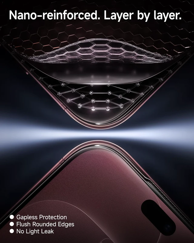 Alt view image 7 of 7 - 2 Pack Tempered Glass for iPhone 18 Pro Max Screen Protector | Full Coverage,3D Rounded Edges, HD Clear, OnePress Bubble-Free Instant Install, Military-Grade Shatterproof
