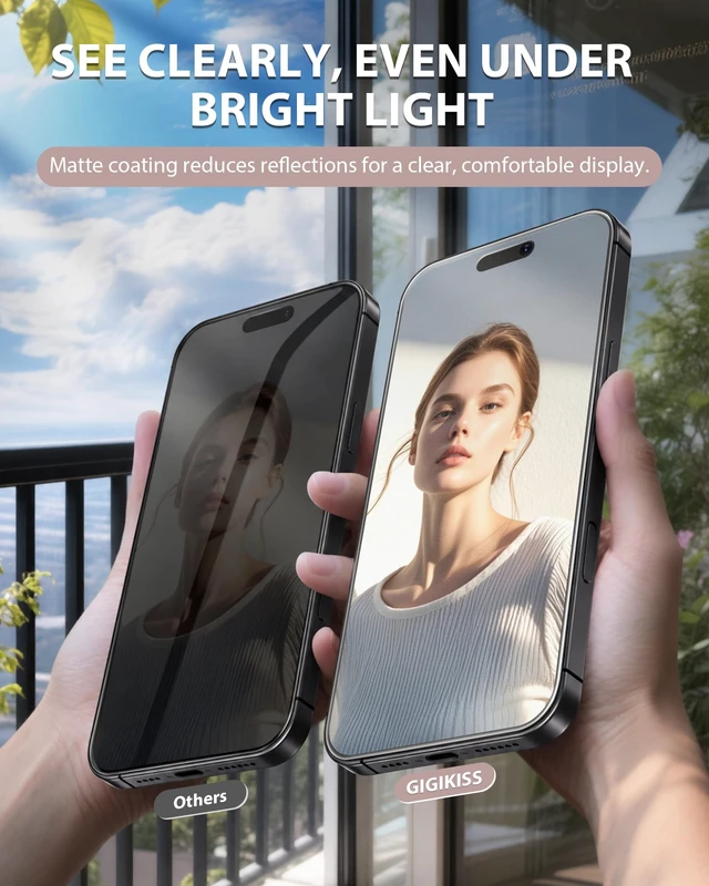 Alt view image 3 of 7 - 2 Pack for iPhone 18 Pro Max Matte Screen Protector | 6.9 inch , Anti-Fingerprint & Anti-Glare Screen Protector Tempered Glass Easy Installation