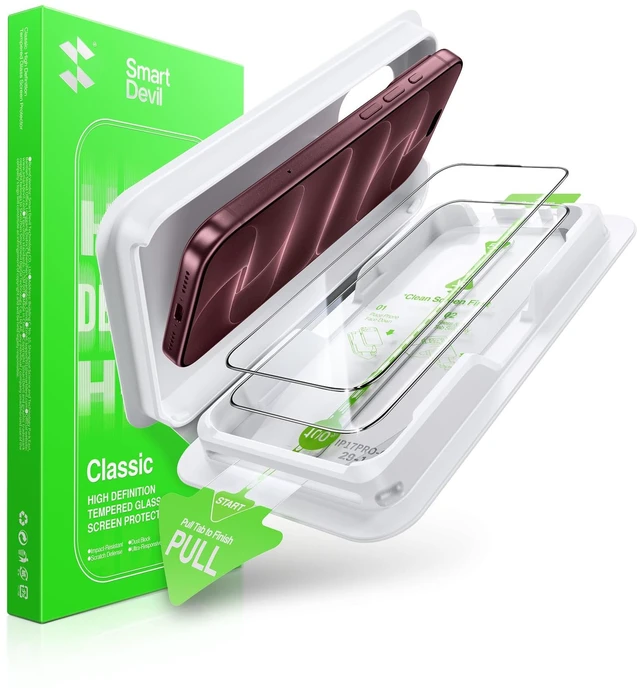 Main image of 2 Pack for iPhone 18 Pro Max Screen Protector Tempered Glass | Easy One-Pull Installation, Full-Coverage Protection, 9H Military-Grade Protection, Bubble-Free, Case-Friendly