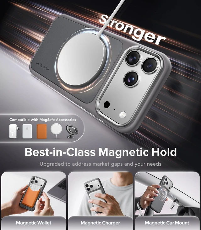 Alt view image 3 of 7 - for iPhone 18 Pro Max Case/iPhone 17 Pro Max Case Luxury Gray | Compatible with MagSafe, Enhanced Stain Resistant, Mil-Grade Drop Protection, Sophisticated, Understated, Premium, Sleek