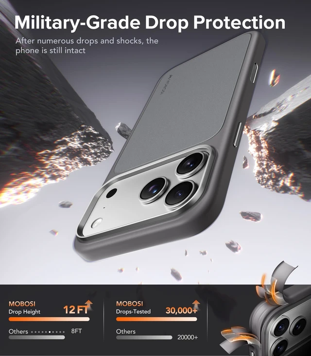 Alt view image 4 of 7 - for iPhone 18 Pro Max Case/iPhone 17 Pro Max Case Luxury Gray | Compatible with MagSafe, Enhanced Stain Resistant, Mil-Grade Drop Protection, Sophisticated, Understated, Premium, Sleek