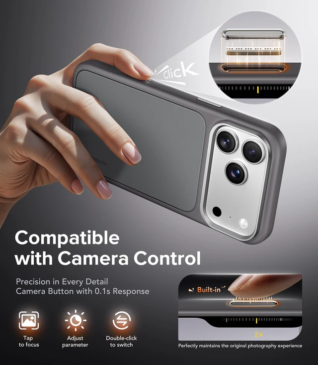 Alt view image 6 of 7 - for iPhone 18 Pro Max Case/iPhone 17 Pro Max Case Luxury Gray | Compatible with MagSafe, Enhanced Stain Resistant, Mil-Grade Drop Protection, Sophisticated, Understated, Premium, Sleek