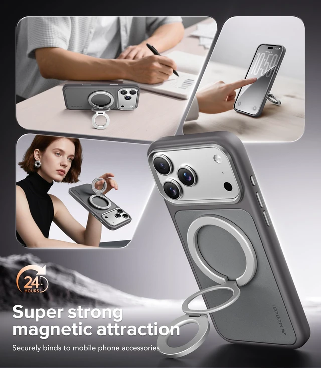 Alt view image 7 of 7 - for iPhone 18 Pro Max Case/iPhone 17 Pro Max Case Luxury Gray | Compatible with MagSafe, Enhanced Stain Resistant, Mil-Grade Drop Protection, Sophisticated, Understated, Premium, Sleek