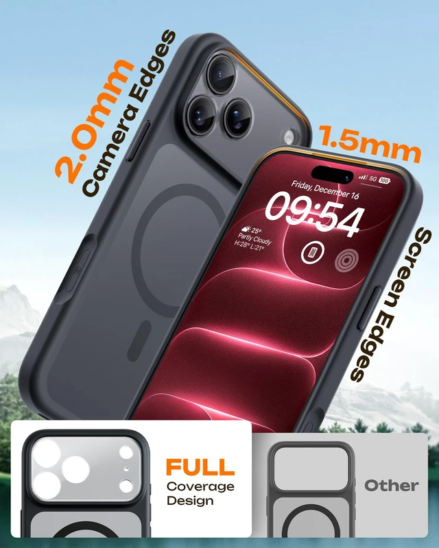 Alt view image 7 of 7 - for iPhone 18 Pro Max Case, Compatible with MagSafe, Black | Built-in Magnets, Camera Control Cover, Full Camera & Military-Grade Protection Anti-Slip Slim Translucent Matte Phone Case