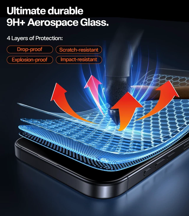 Alt view image 7 of 7 - OrigArmor for iPhone 18 Pro Max Screen Protector, Anti-Reflective | NO.1 AR Coating Technology, Anti-Glare, 3D Curved Full-Coverage, Military-Grade 9H+ Tempered Glass, Outdoor Activities