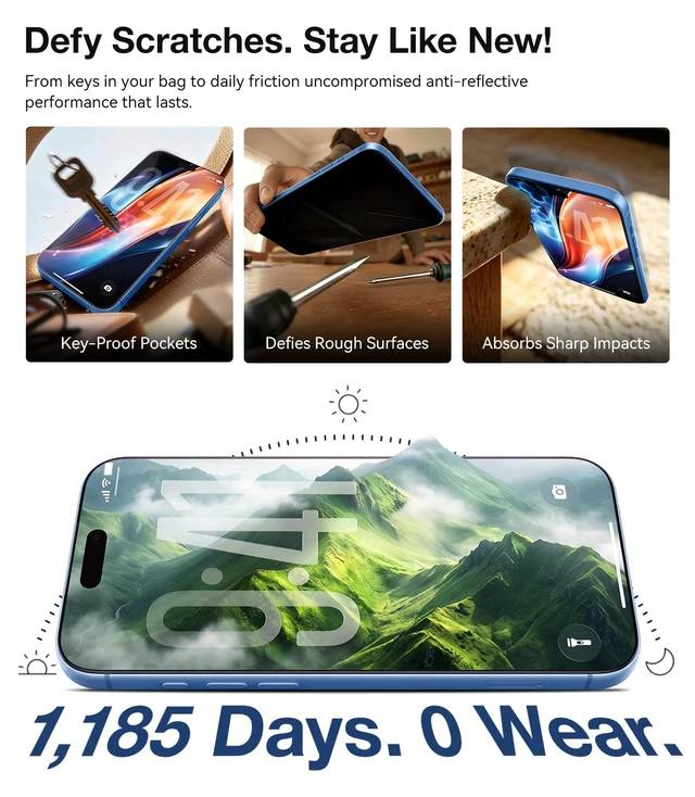 Alt view image 6 of 7 - TOP 9H+ AR Armor for iPhone 18 Pro Max Screen Protector 6.9'' | NO.1 Anti-Reflection & Military Grade Shatterproof, Anti Glare Screen Protector 18 Pro Max Tempered Glass 18 ProMax