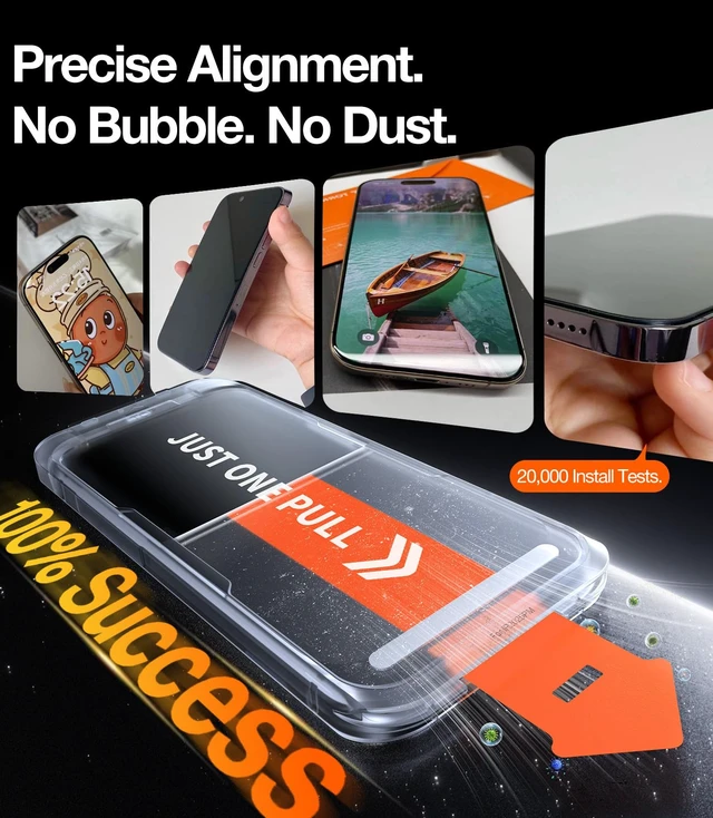 Alt view image 6 of 7 - SunView AR Ultra for iPhone 18 Pro Max/17 Pro Max Screen Protector | Anti Glare, Anti-Reflective, 12FT Military Protection, Bubble & Dust Free Install, 9H+ Tempered Glass, Full Coverage, 1-pack