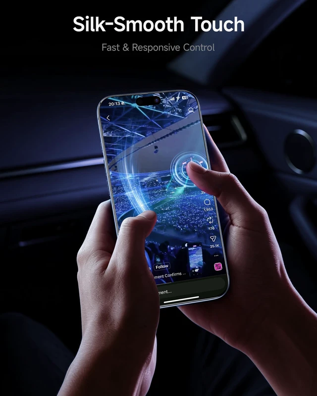 Alt view image 6 of 7 - 2 Pack for iPhone 18 Pro Max Screen Protector Tempered Glass | 9H Hardness Military Grade Shatterproof, HD Ultra Clear, Auto Dust Removal and Bubble Free, Easy Installation, Case Friendly