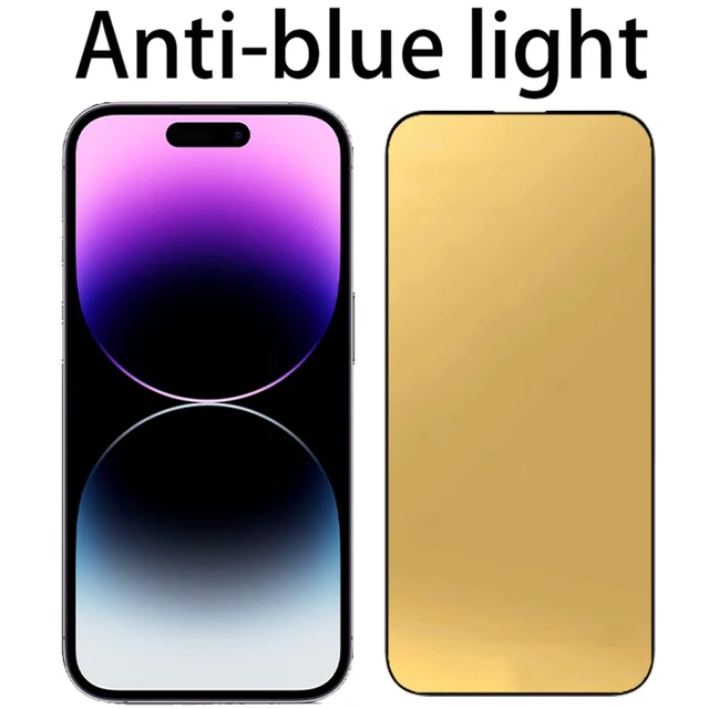 Alt view image 4 of 7 - 2 Pack Anti-Blue Tempered Glass Screen Protector Film for iPhone 17 Pro Max 6.9 inch Gold