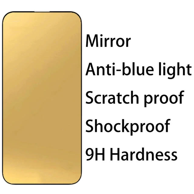 Alt view image 5 of 7 - 2 Pack Anti-Blue Tempered Glass Screen Protector Film for iPhone 17 Pro Max 6.9 inch Gold