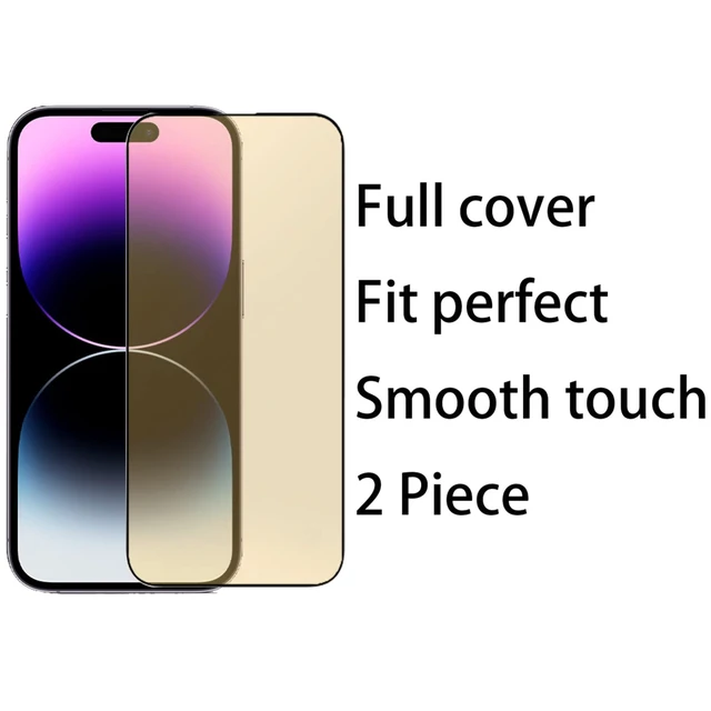 Alt view image 6 of 7 - 2 Pack Anti-Blue Tempered Glass Screen Protector Film for iPhone 17 Pro Max 6.9 inch Gold