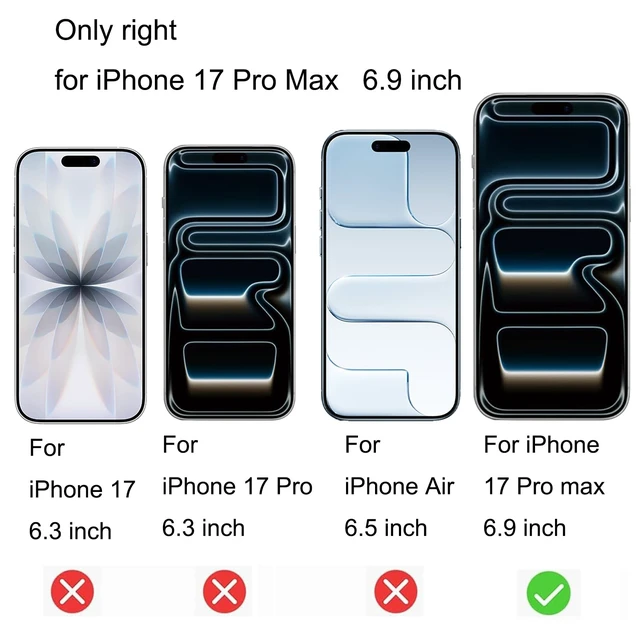 Alt view image 7 of 7 - 2 Pack Anti-Blue Tempered Glass Screen Protector Film for iPhone 17 Pro Max 6.9 inch Gold