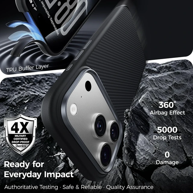 Alt view image 3 of 7 - for iPhone 18 Pro Max Case with MagSafe, ArmorPro Shockproof Case | Shockproof Military-Grade Drop Protection, Kevlar Aramid Fiber & TPU, Camera Control Button, Strong Magnets, Anti-Slip Grip
