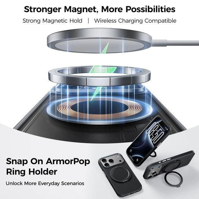 Alt view image 4 of 7 - for iPhone 18 Pro Max Case with MagSafe, ArmorPro Shockproof Case | Shockproof Military-Grade Drop Protection, Kevlar Aramid Fiber & TPU, Camera Control Button, Strong Magnets, Anti-Slip Grip