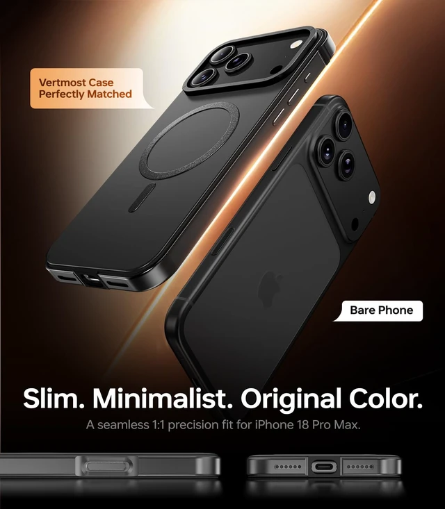 Alt view image 2 of 7 - Magnetic Slimfit for iPhone 18 Pro Max Case, Aluminum Frame,Black | Fit for MagSafe, Shockproof Protection, 1:1 Original Color Hard PC Back Matte Minimalist Phone Case for iPhone 18 Pro Max