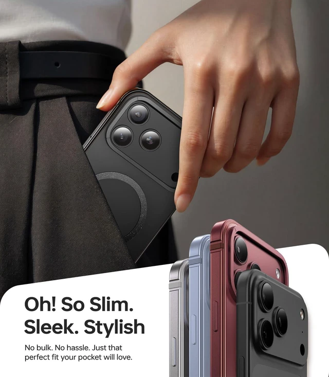 Alt view image 7 of 7 - Magnetic Slimfit for iPhone 18 Pro Max Case, Aluminum Frame,Black | Fit for MagSafe, Shockproof Protection, 1:1 Original Color Hard PC Back Matte Minimalist Phone Case for iPhone 18 Pro Max