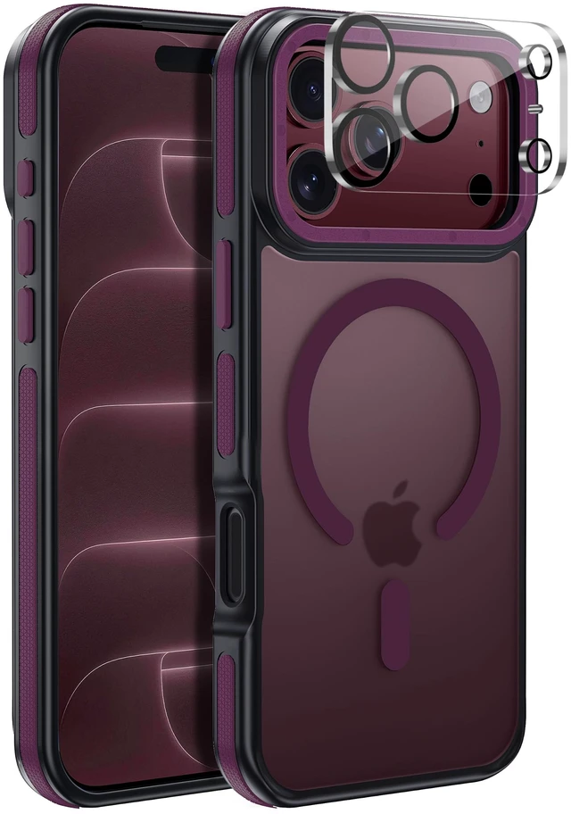Main image of for iPhone 18 Pro Max Case, Magnetic & Shockproof, Cherry Red | 1 X Lens Protector, Compatible with MagSafe, Military-Grade Protection, Shockproof Case for iPhone 18 Pro Max 6.9 inch