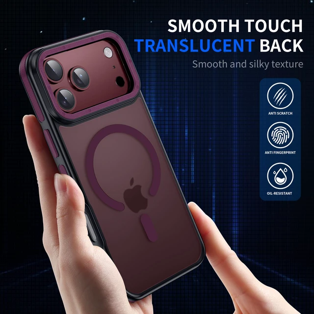 Alt view image 6 of 7 - for iPhone 18 Pro Max Case, Magnetic & Shockproof, Cherry Red | 1 X Lens Protector, Compatible with MagSafe, Military-Grade Protection, Shockproof Case for iPhone 18 Pro Max 6.9 inch