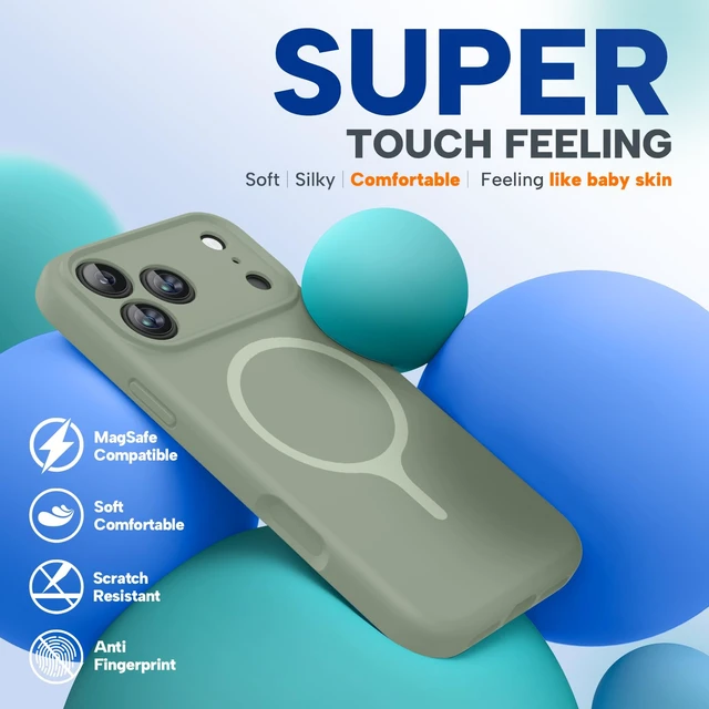Alt view image 5 of 7 - Silicone & Magnetic for iPhone 18 Pro Max Case, Patina Green | Compatible with MagSafe, Camera Control Cover, Premium Silicone Cover Shockproof Drop Protection Phone Case for 18 Pro Max