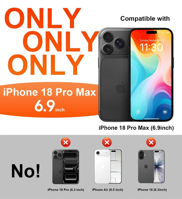 Alt view image 2 of 7 - Designed for iPhone 18 Pro Max Case Waterproof-Black | Translucent Matte Back Cover, IP68 Waterproof, Built-in Screen Protector, Compatible with MagSafe, Full Body Protective