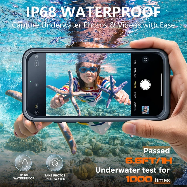 Alt view image 4 of 7 - Designed for iPhone 18 Pro Max Case Waterproof-Black | Translucent Matte Back Cover, IP68 Waterproof, Built-in Screen Protector, Compatible with MagSafe, Full Body Protective