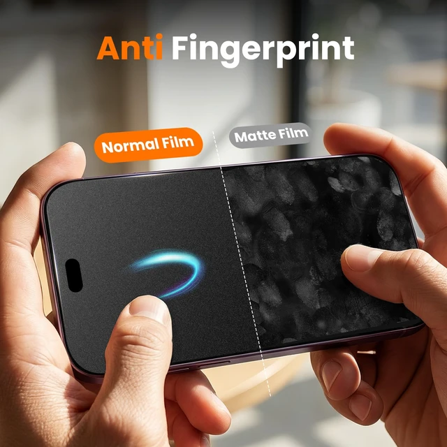 Alt view image 3 of 6 - 2+2 Pack for iPhone 18 Pro Max Matte Screen Protector | Anti Glare Anti Fingerprint Sensitive Touch Self Healing Bubble Free Flexible Film with Camera Lens Protector