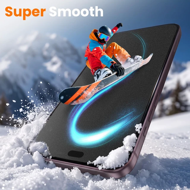 Alt view image 5 of 6 - 2+2 Pack for iPhone 18 Pro Max Matte Screen Protector | Anti Glare Anti Fingerprint Sensitive Touch Self Healing Bubble Free Flexible Film with Camera Lens Protector