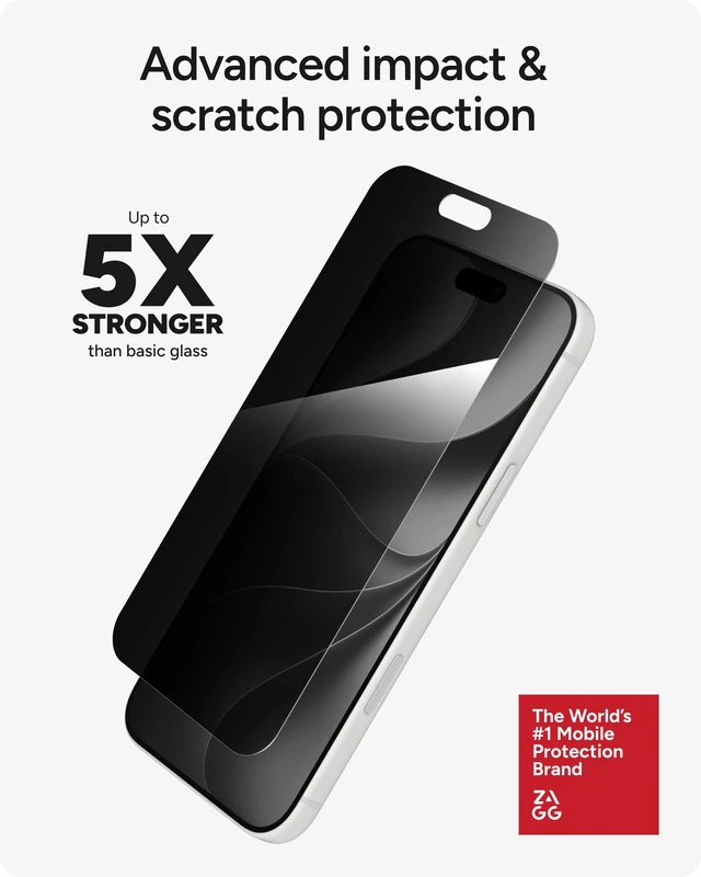 Alt view image 4 of 7 - Glass Elite Privacy Screen Protector for iPhone 18 Pro Max | 2-Way Privacy Filter, 5X Stronger Impact Protection, Scratch Resistant, ClearPrint Smudge Resistance, Easy Installation