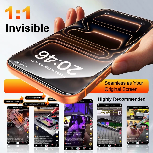 Alt view image 5 of 7 - for iPhone 18 Pro Max HD Clear Screen Protector, 2 Pack | Scratch-Resistant 9H Tempered Glass , 3D Curved Edges, Case-Friendly & Easy Installation, Free Bubble Anti-Fingerprint