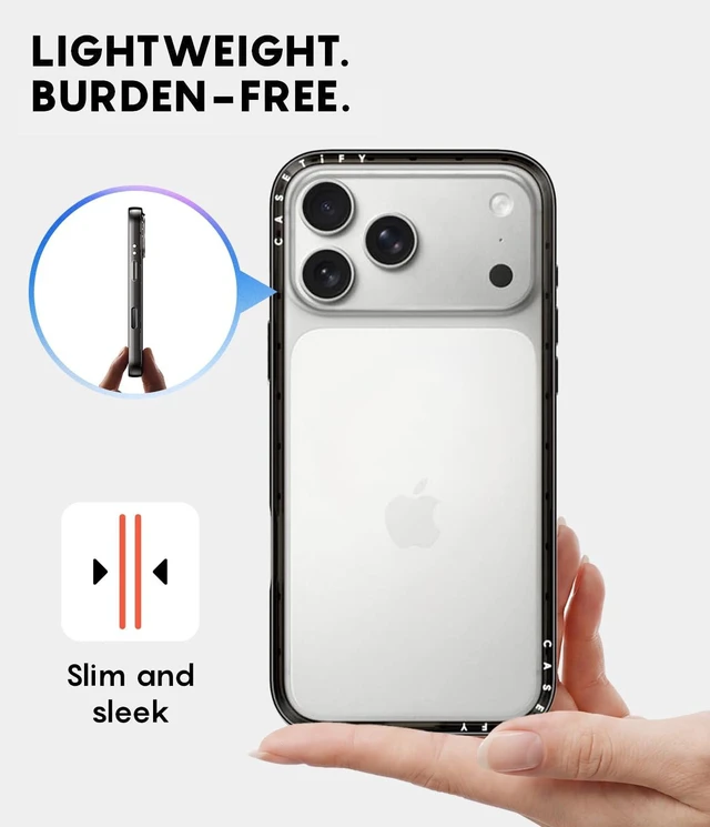 Alt view image 4 of 7 - for iPhone 18 Pro Case - Compact Clear Black | Slim & Sleek | Lightweight | 4 ft. 2x Military Grade Drop Protection | Black