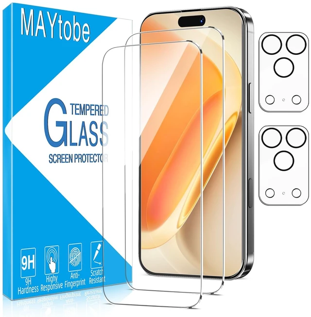 Main image of Screen Protector for iPhone 18 Pro Max + Camera Lens Protector | Tempered Glass for Apple iPhone 18 Pro, No Bubbles, Anti Scratch, Easy to Install, 2+2 Pack