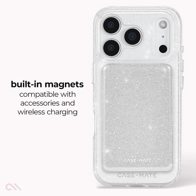 Alt view image 6 of 7 - iPhone 18 Pro Max Case - MagSafe Phone Case -Sheer Twinkle Silver | Compatible with MagSafe - Stylish Sparkly Phone Case with 12ft Drop Protection - Premium Magnetic Cover for iPhone 18 Pro Max